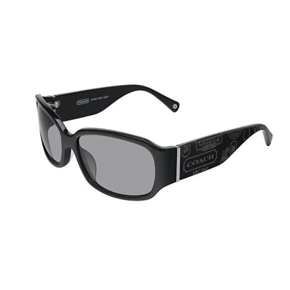 Coach Womens Black Rectangular Sunglasses With Grey Lenses - Picture 1 of 11